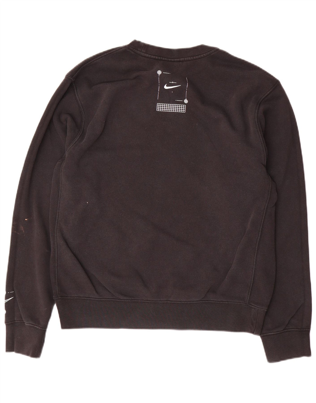 NIKE Mens Loose Fit Moletom Jumper Pequeno Algodão Preto