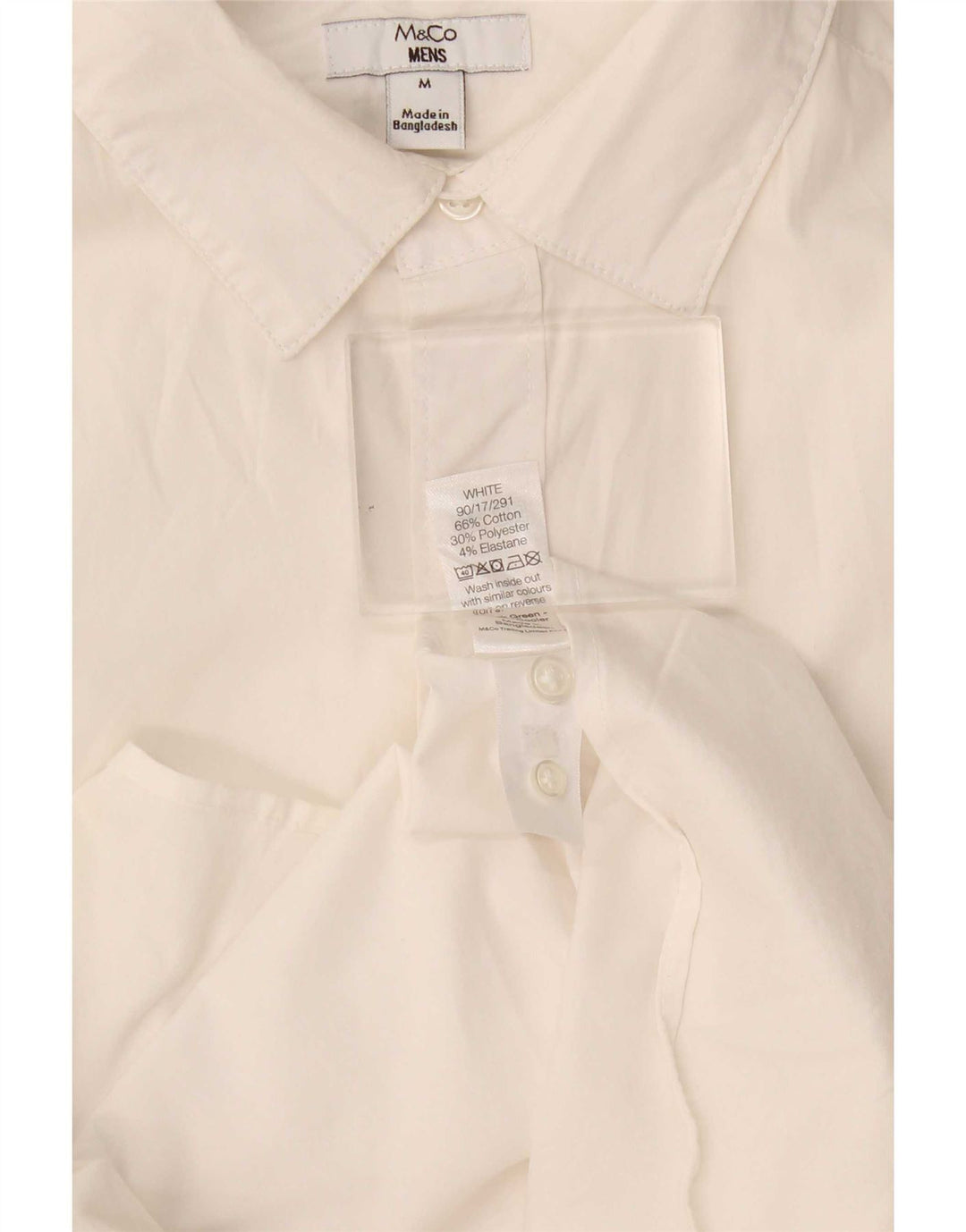 Camisa masculina M&Co de algodão branco médio
