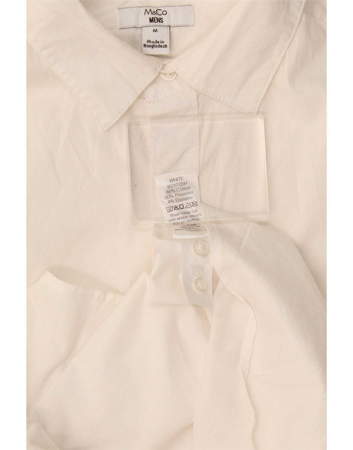 Camisa masculina M&Co de algodão branco médio