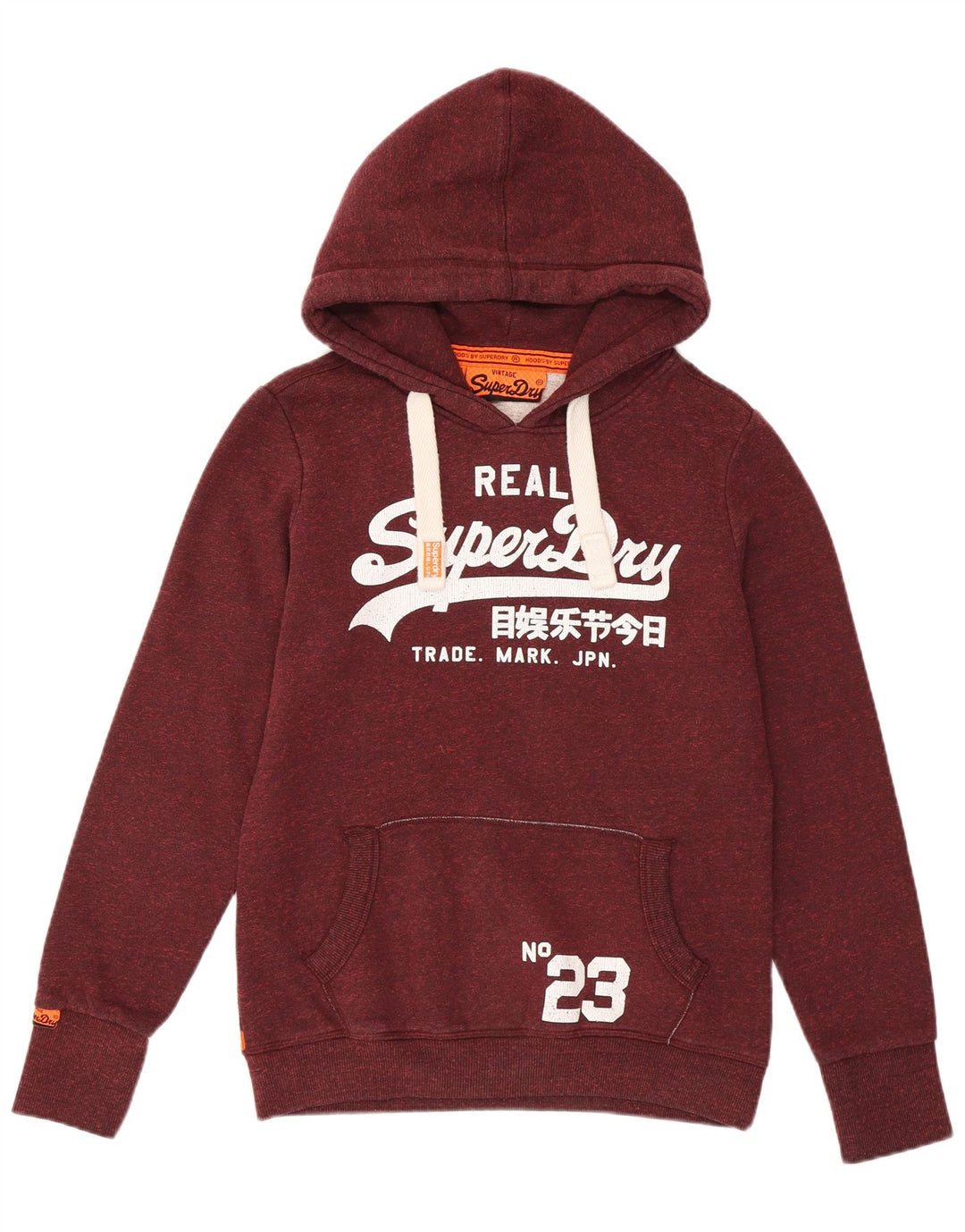 Superdry Womens Graphic Hoodie Jumper UK 14 Médio Borgonha Poliéster