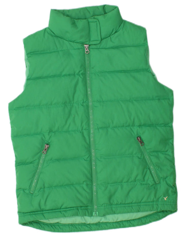 Gilet acolchoado feminino American Eagle Outfitters UK 10 poliéster verde pequeno
