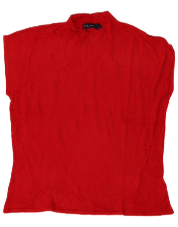 Regata feminina Marks & Spencer com colete UK 14 grande viscose vermelha