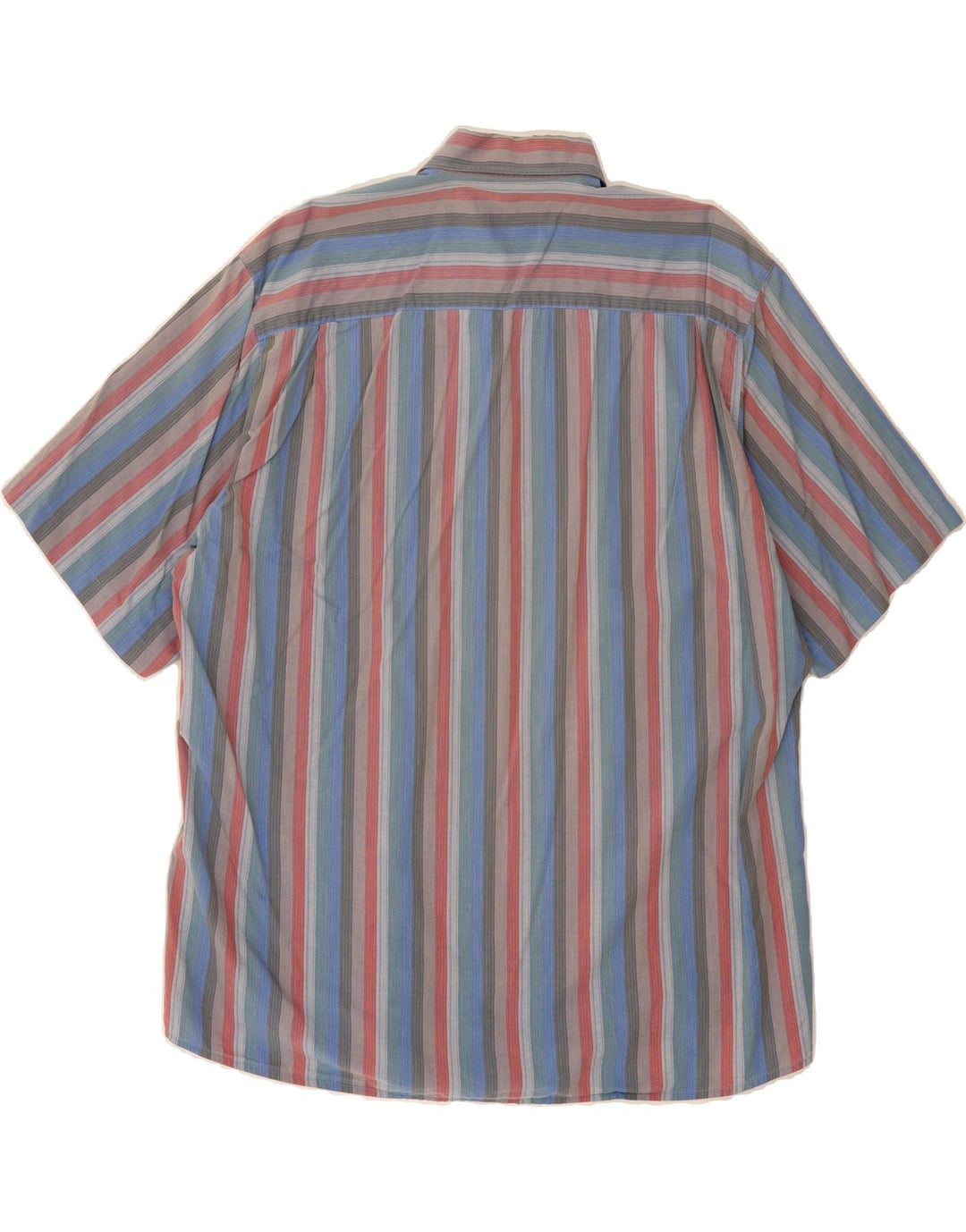 OLYMP Mens Short Sleeve Shirt Large Blue Striped Vintage Olymp and Second-Hand Olymp from Messina Hembry 