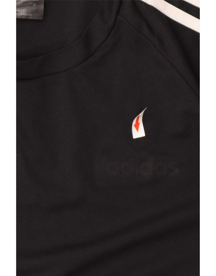 Adidas Mens Climalite Camiseta Top Médio Preto Poliéster Esportivo