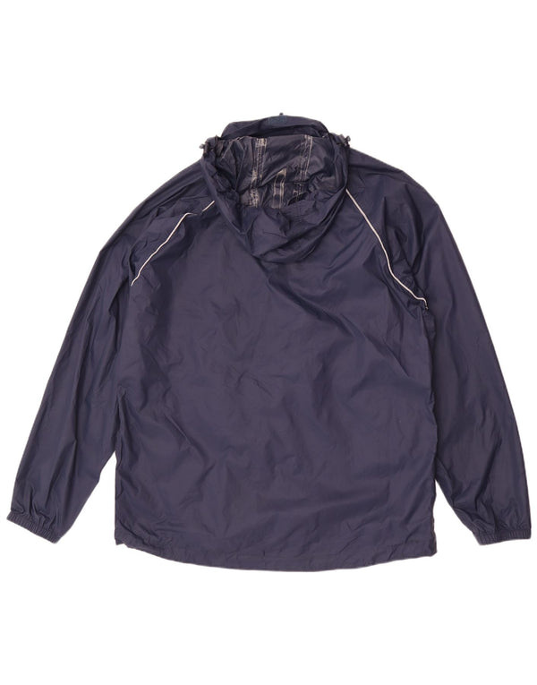 Jaqueta de chuva masculina com capuz Mountain Warehouse Reino Unido 38 nylon azul marinho médio