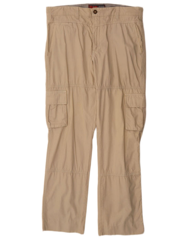 Calças cargo retas masculinas Slam IT 52 XL W36 L32 algodão branco