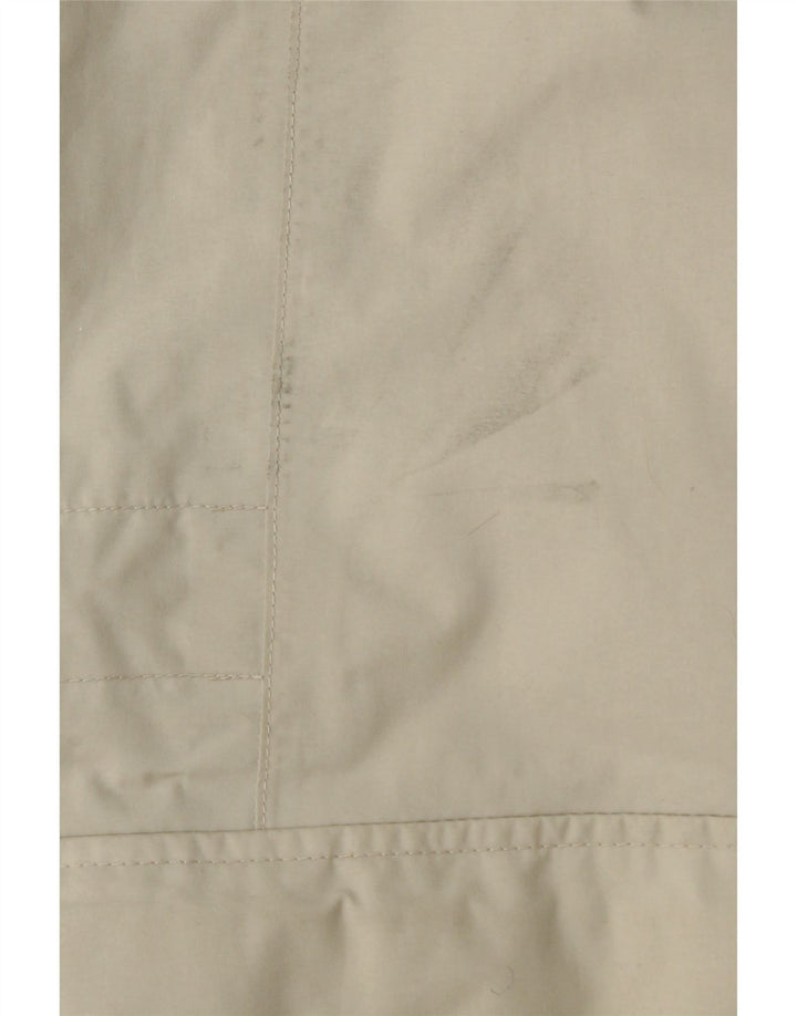 Jaqueta feminina acolchoada com capuz Jack Wolfskin Reino Unido 8/10 pequena poliamida bege