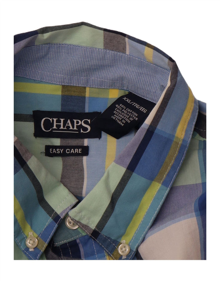 Camisa masculina de manga curta CHAPS 2XL algodão xadrez multicolorido