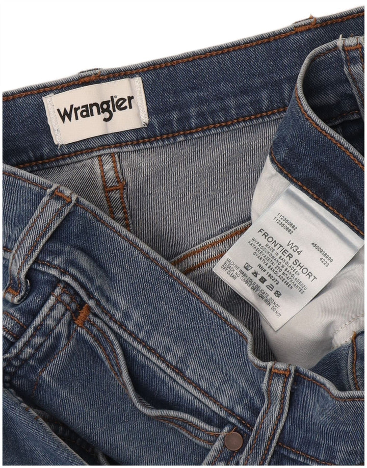 Shorts jeans masculino Wrangler W34 grande algodão azul