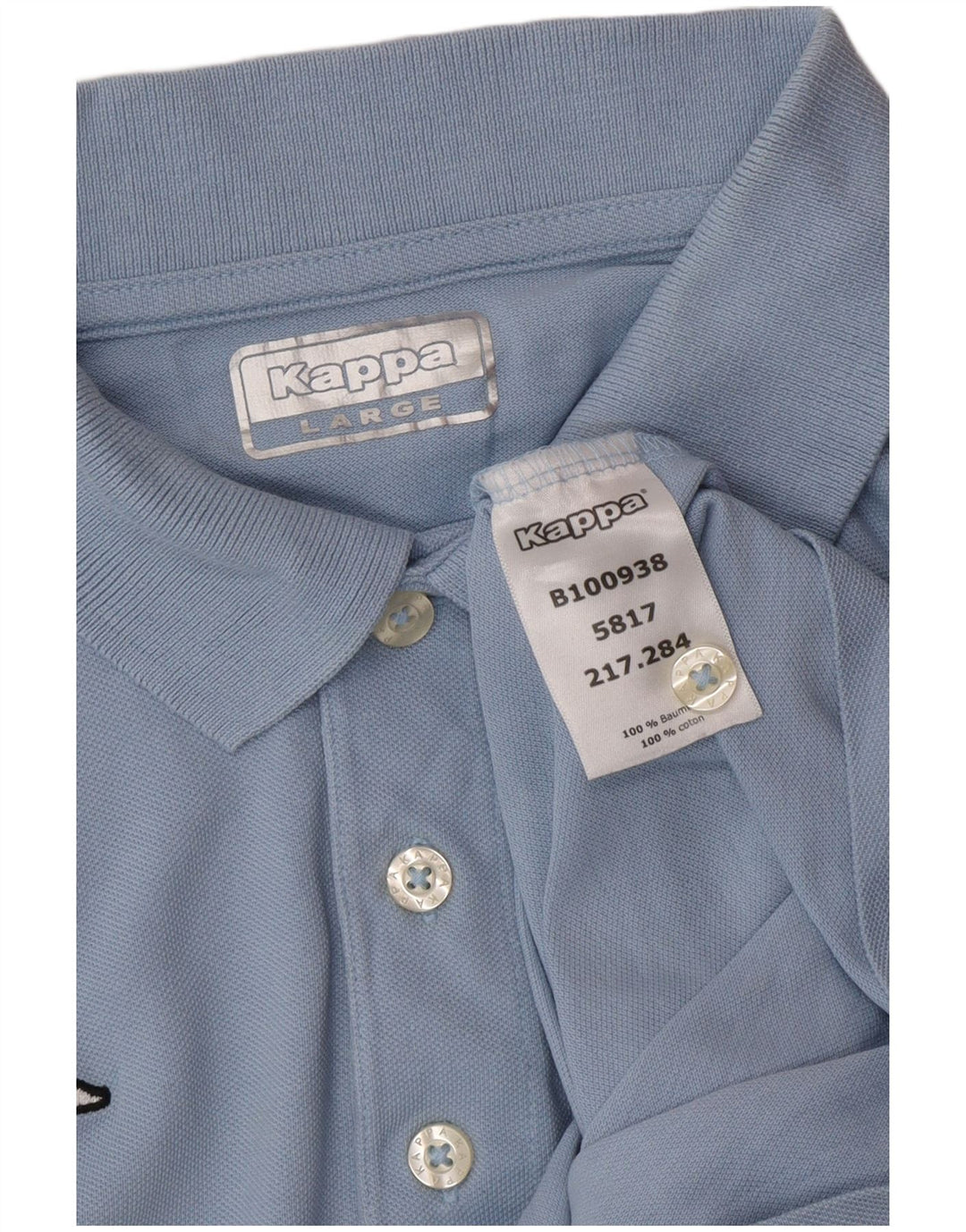 Camisa polo masculina KAPPA grande algodão azul