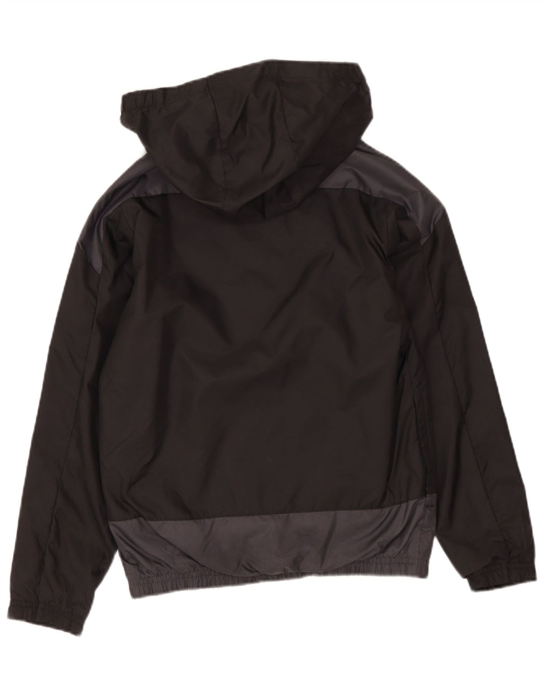 Jaqueta de chuva feminina PUMA com capuz gráfico 7-8 anos preto colorblock nylon