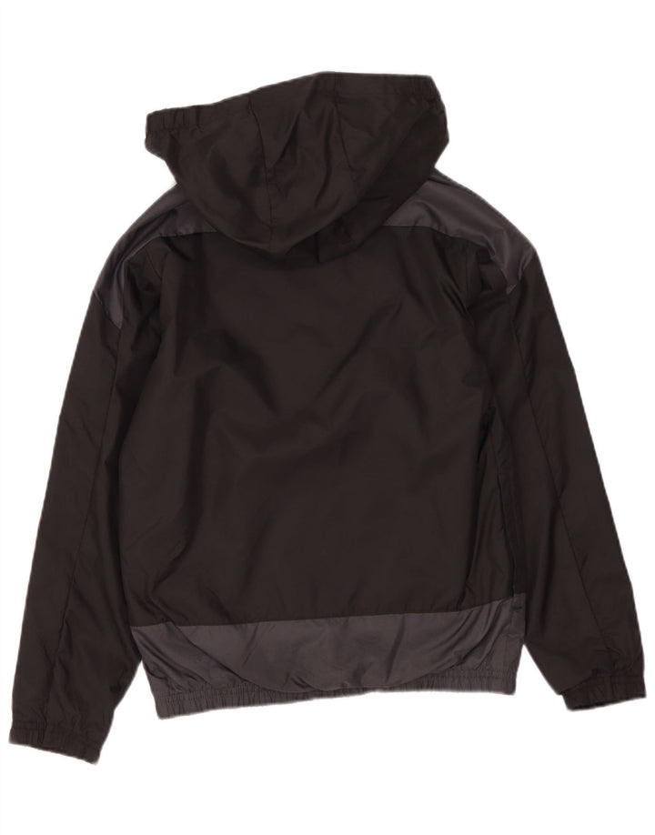 Jaqueta de chuva feminina PUMA com capuz gráfico 7-8 anos preto colorblock nylon