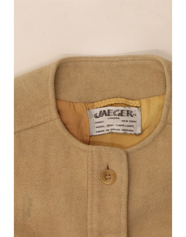 Colete utilitário feminino JAEGER UK 10 lã bege pequena