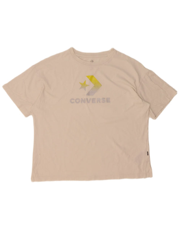 Camiseta masculina Converse Oversized Graphic Top grande algodão branco