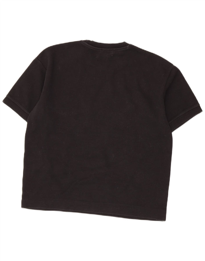 Camiseta masculina Zara Top grande de algodão preto