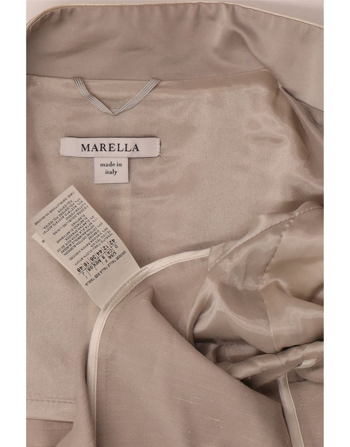 Marella Womens Blazer Open Blazer Jacket UK 16 Grande Cinza Viscose