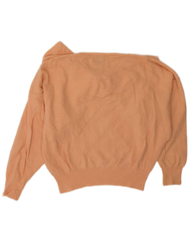 Suéter feminino com gola canoa BENETTON Reino Unido 12 médio rosa