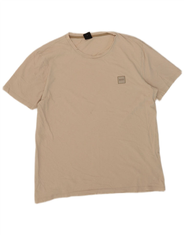 Camiseta masculina Hugo Boss Top XL algodão bege