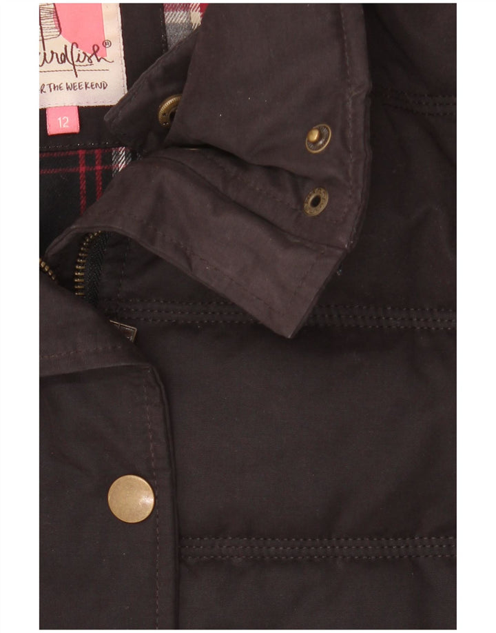 Jaqueta acolchoada feminina Weird Fish UK 12 poliéster preto médio