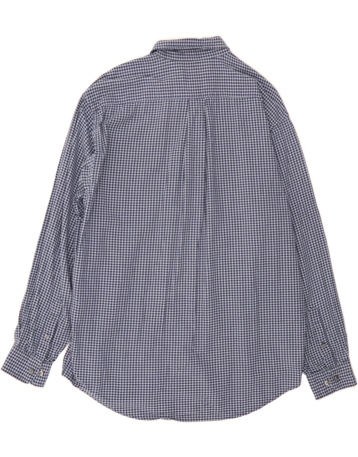 EDDIE BAUER Mens Shirt Large Navy Blue Check Cotton Vintage Eddie Bauer and Second-Hand Eddie Bauer from Messina Hembry 
