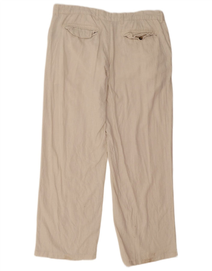 Calça chino masculina Marks & Spencer reta regular W38 L31 branco