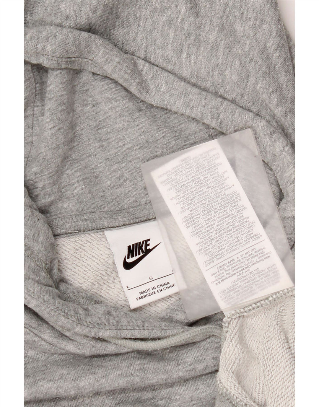 Jumper com capuz masculino Nike grande algodão manchado cinza