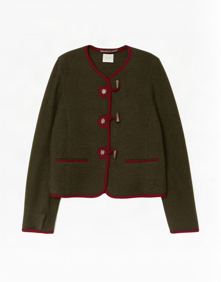 Jaqueta blazer feminina de 3 botões M&G Reino Unido 16 grande lã cáqui