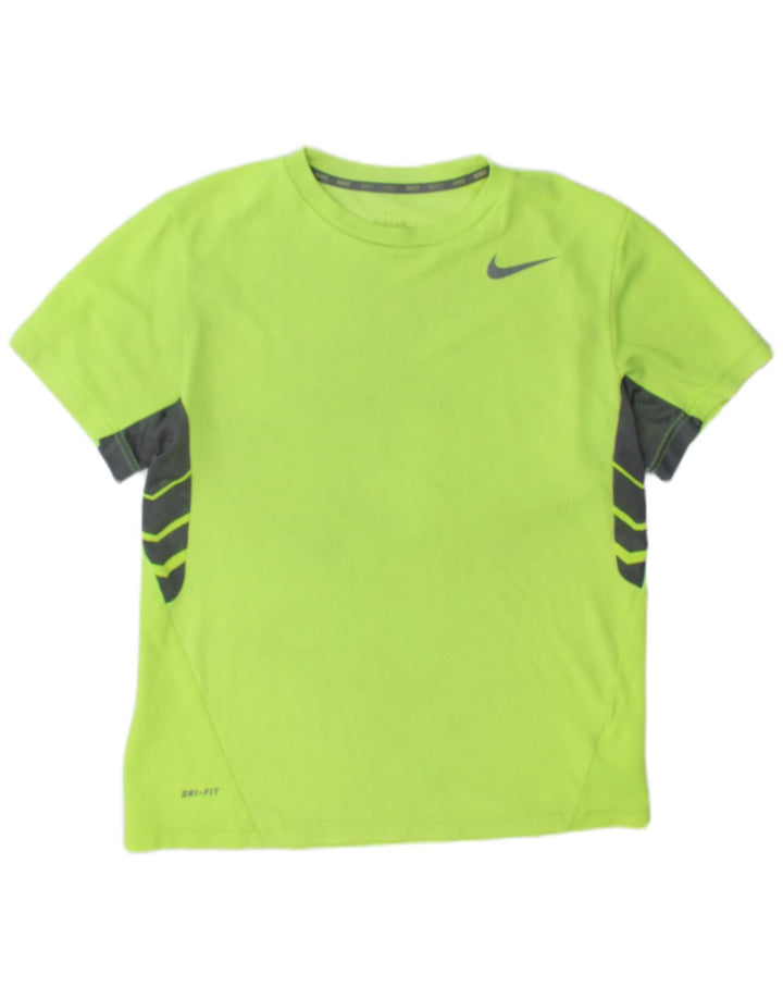 Camiseta Nike Masculina Dri Fit Top Médio Verde Colorblock Poliéster