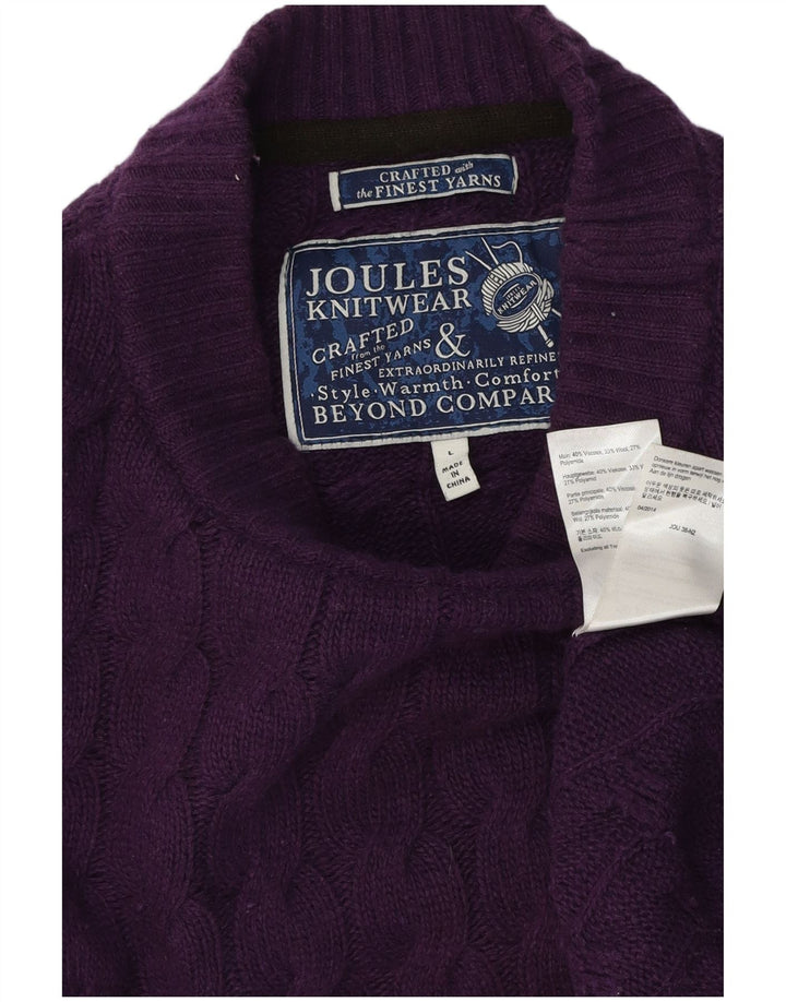 Suéter masculino Joules com gola redonda e viscose roxa grande
