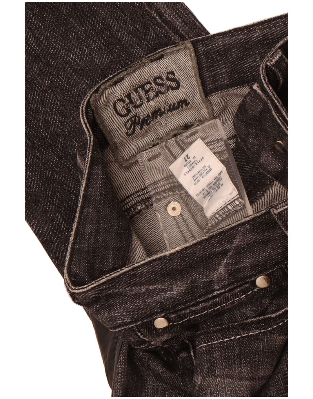 Guess Jeans retos femininos W27 L30 algodão preto