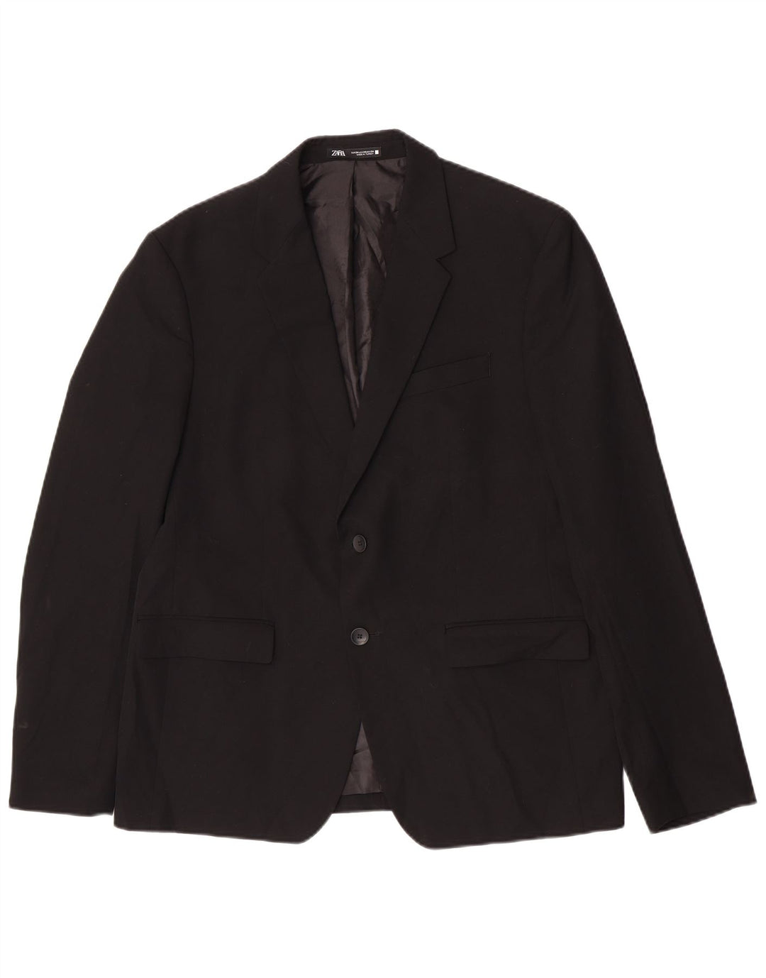 Jaqueta blazer masculina Zara com 2 botões EU 54 XL preta viscose