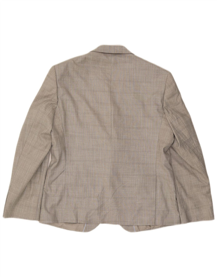 Jaqueta blazer masculina sob medida de 2 botões da Marks & Spencer Reino Unido 42 xadrez cinza grande
