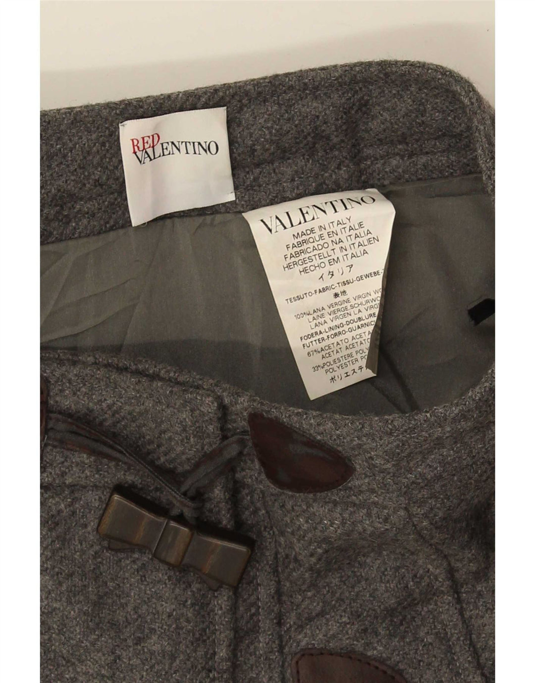 Mini saia feminina Valentino média W30 lã virgem cinza