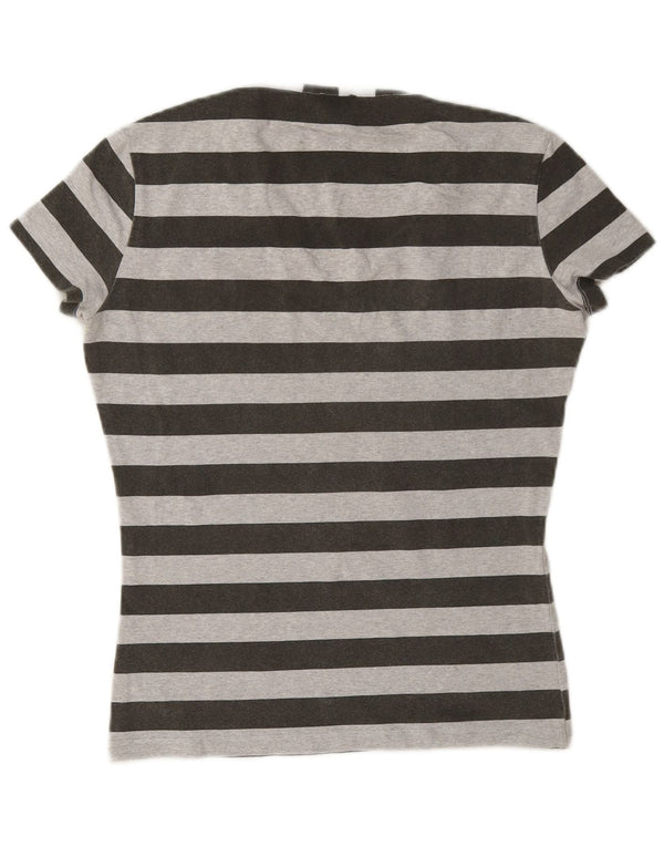 Camiseta Calvin Klein Jeans Mulher Top UK 18 XL Listrado Cinza