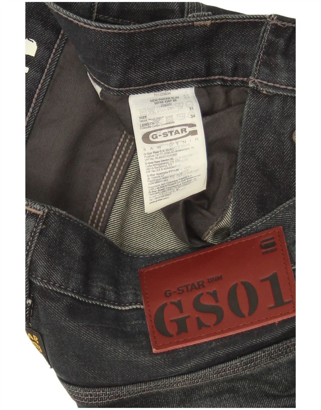G-Star Mens Slim Jeans W31 L34 Azul Marinho Algodão