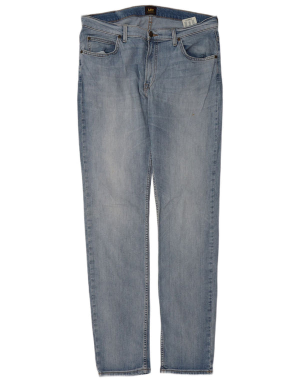 Lee Mens Rider Slim Jeans W34 L34 Azul Algodão