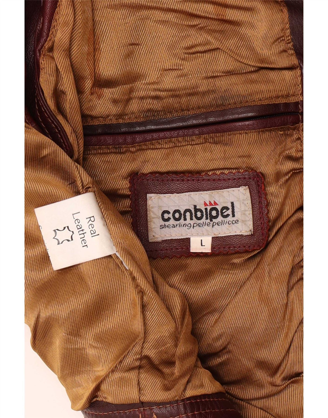 Conbipel Mens Leather Gilet UK 40 Grande Borgonha