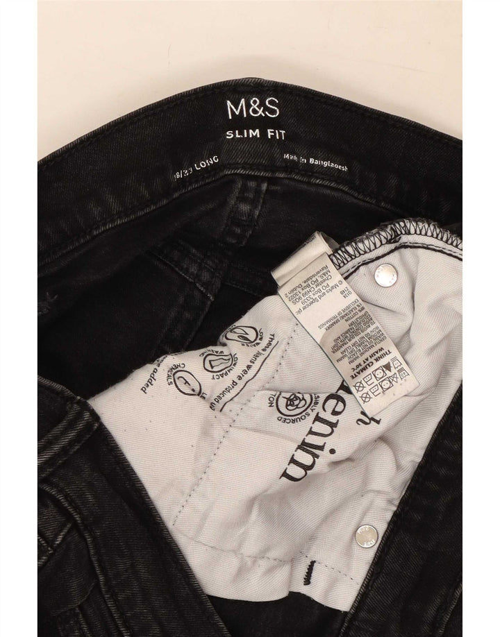 Marks & Spencer Mens Jeans Slim W38 L31 Algodão Preto