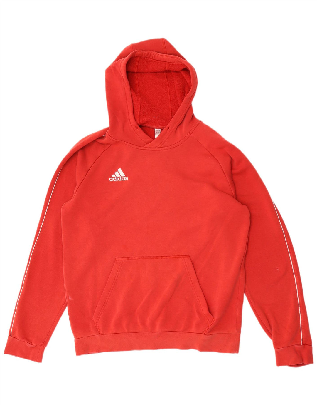 Adidas Mens Hoodie Jumper Médio Algodão Vermelho