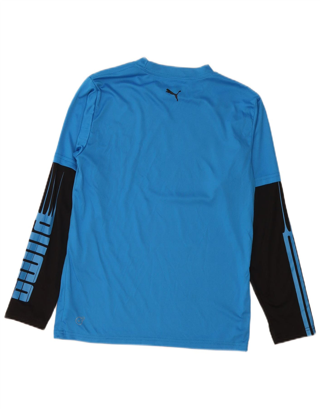 Puma Boys Graphic Top manga comprida 11-12 anos azul colorblock poliéster
