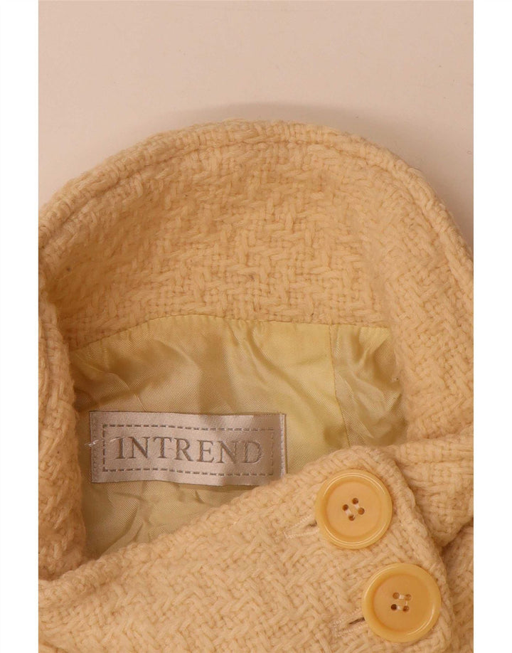 Sobretudo feminino Intrend UK 14 lã virgem bege médio