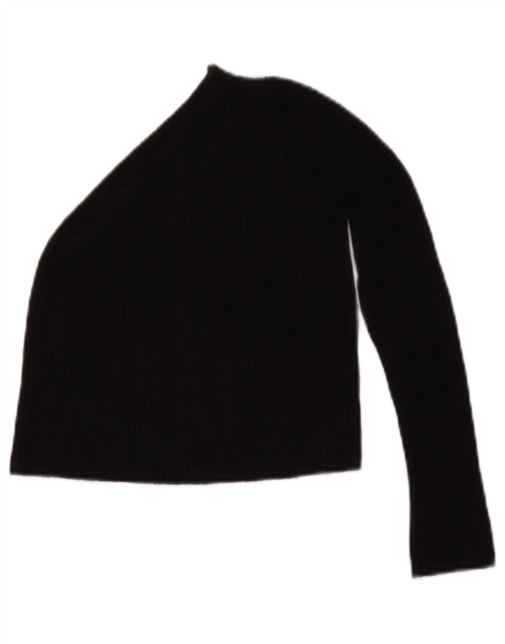 Zara Womens Crop One Ombro Top Reino Unido 8 Pequeno Preto Viscose