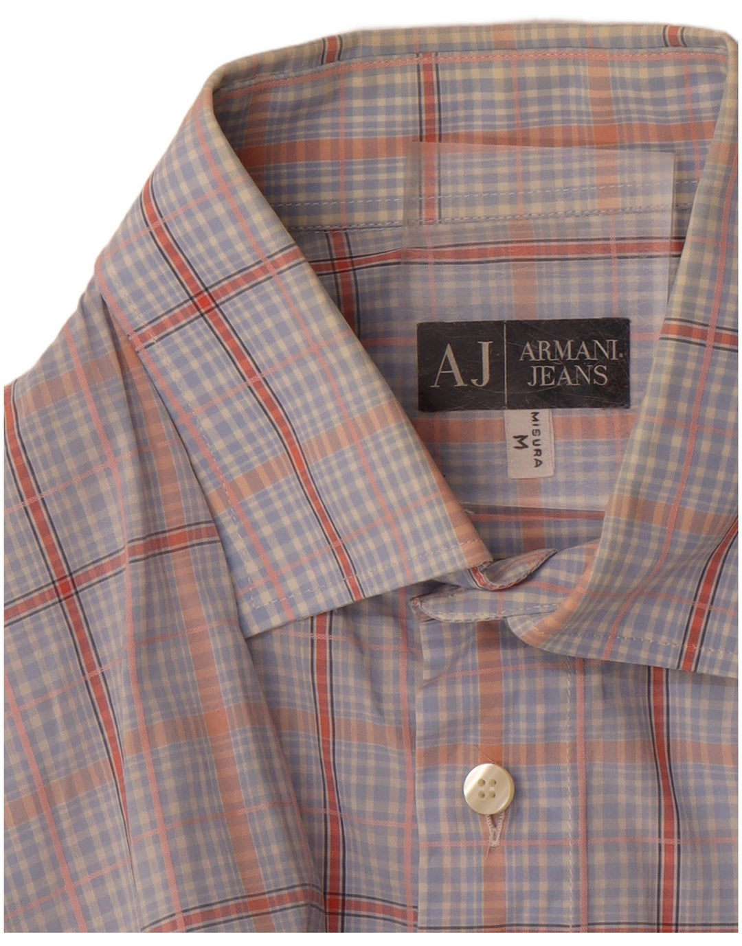 Camisa masculina ARMANI JEANS xadrez azul médio