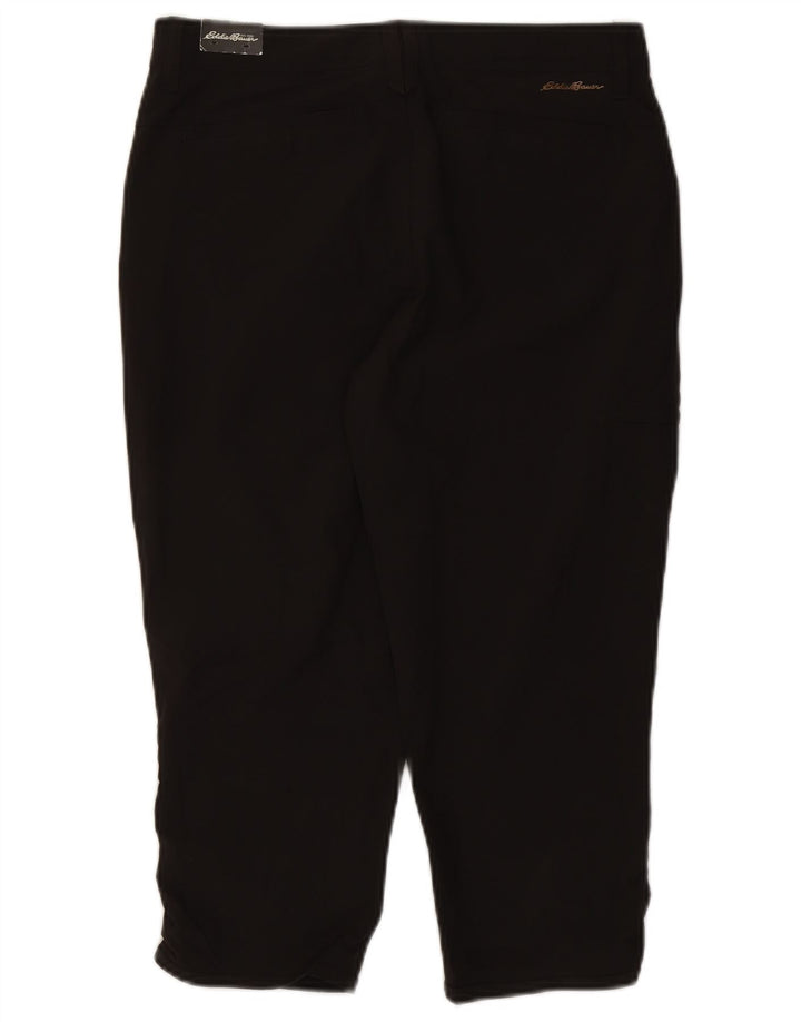 Calça capri feminina Eddie Bauer US 6 médio W30 L20 poliéster preto