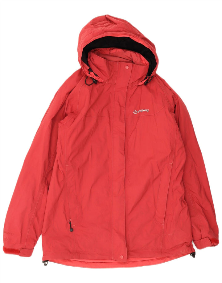 Jaqueta de chuva com capuz feminina Sprayway UK 10 pequena poliamida vermelha