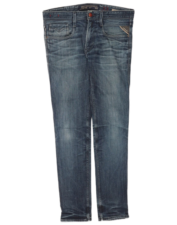 Replay Masculino Anbass Slim Jeans W33 L34 Azul Algodão
