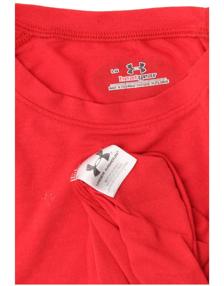Camiseta masculina Under ARMOUR Heat Gear grande poliéster vermelho