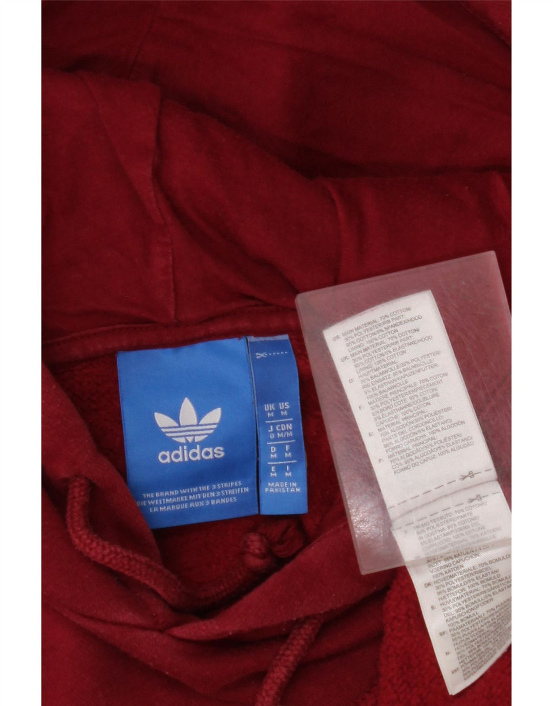 ADIDAS Mens Graphic Hoodie Jumper Médio Algodão Borgonha