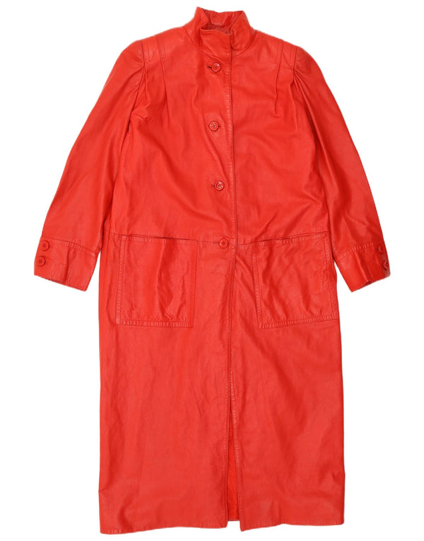 Casaco de couro feminino VINTAGE UK 16 grande vermelho