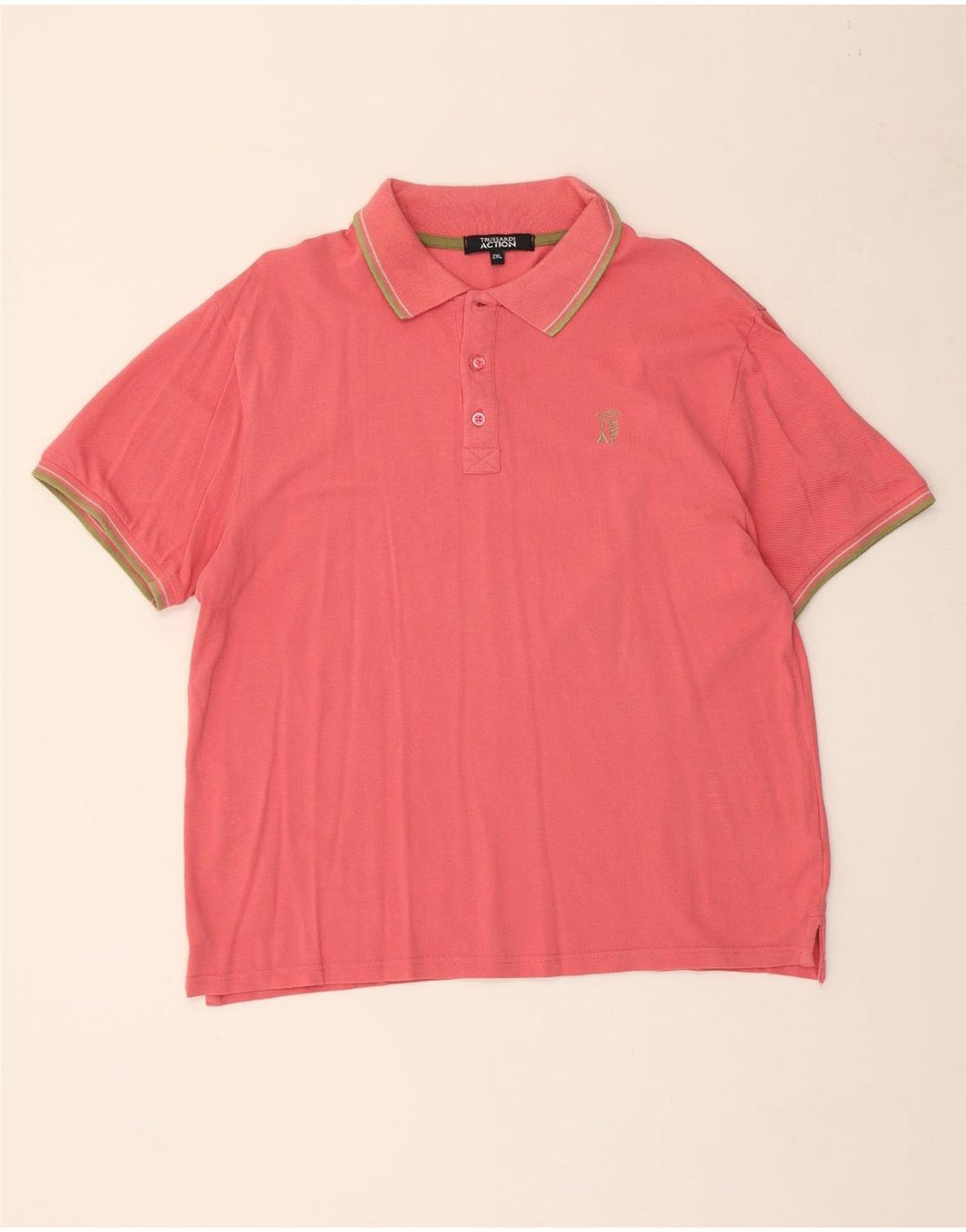 Camisa polo masculina Trussardi 2XL algodão rosa